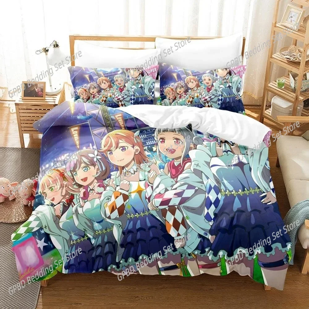 

Fashion Kawaii Love Live! Bedding Set 3D Printed Suitable for Bedroom Duvet Cover Set With Pillowcases Kids Home Textile
