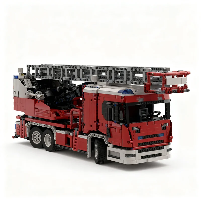 4501pcs MOC Scania L Fire Engine Turntable Ladder Technical Model Building Blocks Architecture Toys Christmas Gifts DIY Kids