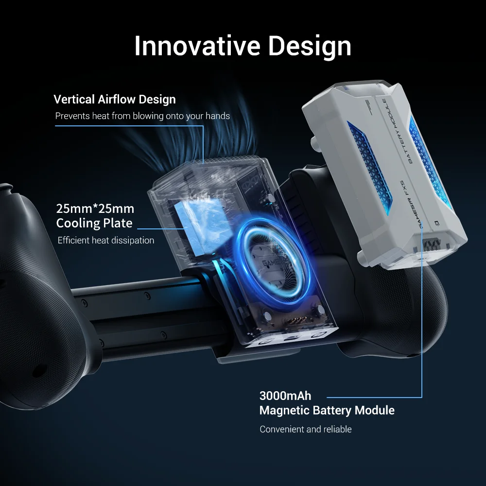 GameSir FX5 Cooler Wireless Cooler Controller Three Adjustable Cooling Modes for X5 Series Controllers Mobile Phone Cooling Fan