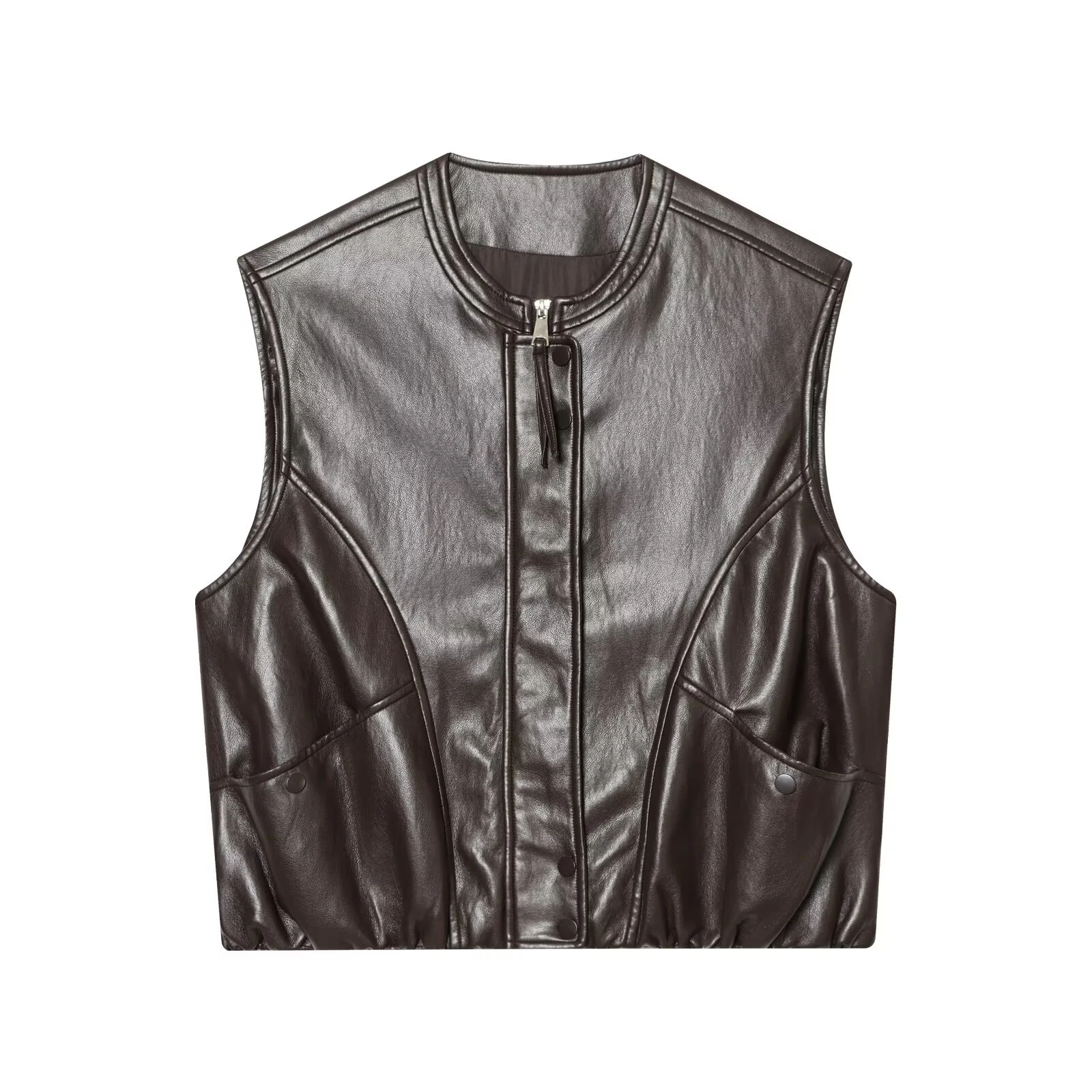 Colete sem mangas de cor sólida estilo coreano para mulheres, solto e estiloso, estilo de trabalho, jaqueta tipo colete