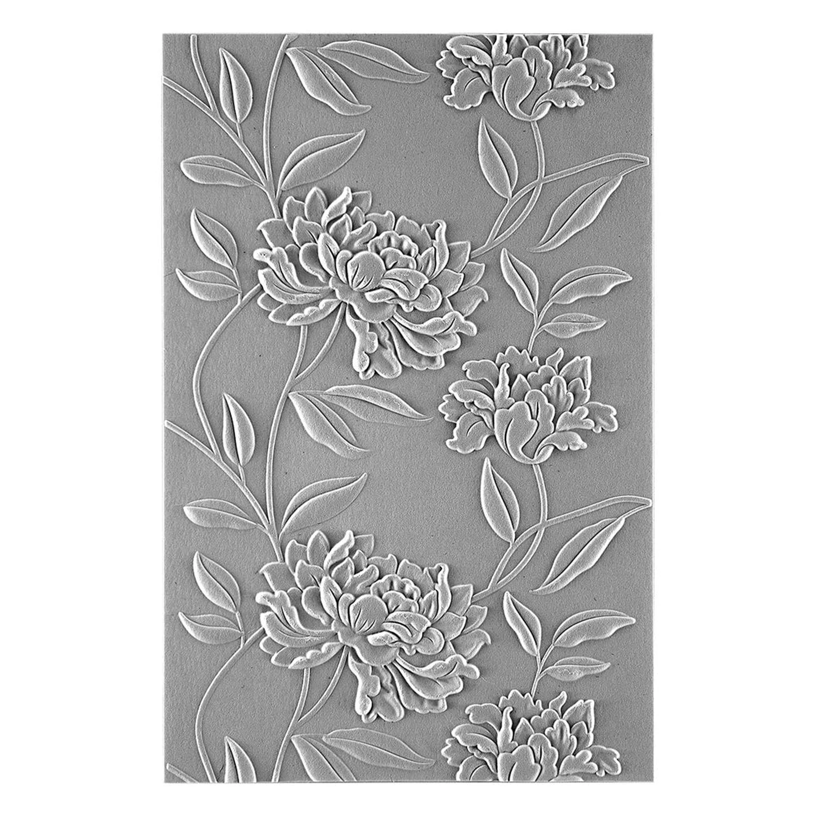 3D Stereo Elegant Peony Vine Embossing Folder Clear Plastic Floral Emboss Plate Wedding Card Making Scrapbook Album Decor Paper