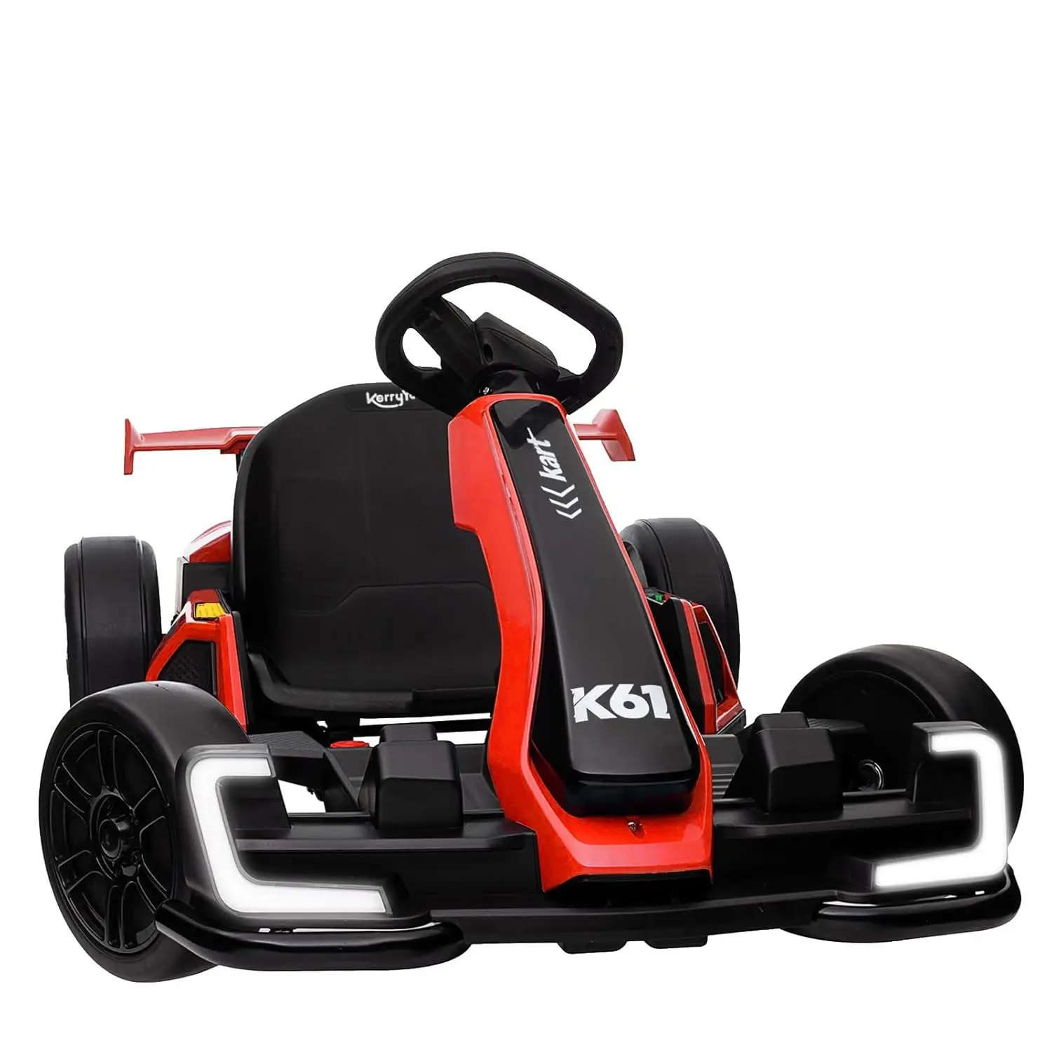 K61 Go Kart Elettrico con Sedile Regolabile in Lunghezza, Giocattolo da Esterno 24V con 4 Modalità di Velocità, Personalizzabile