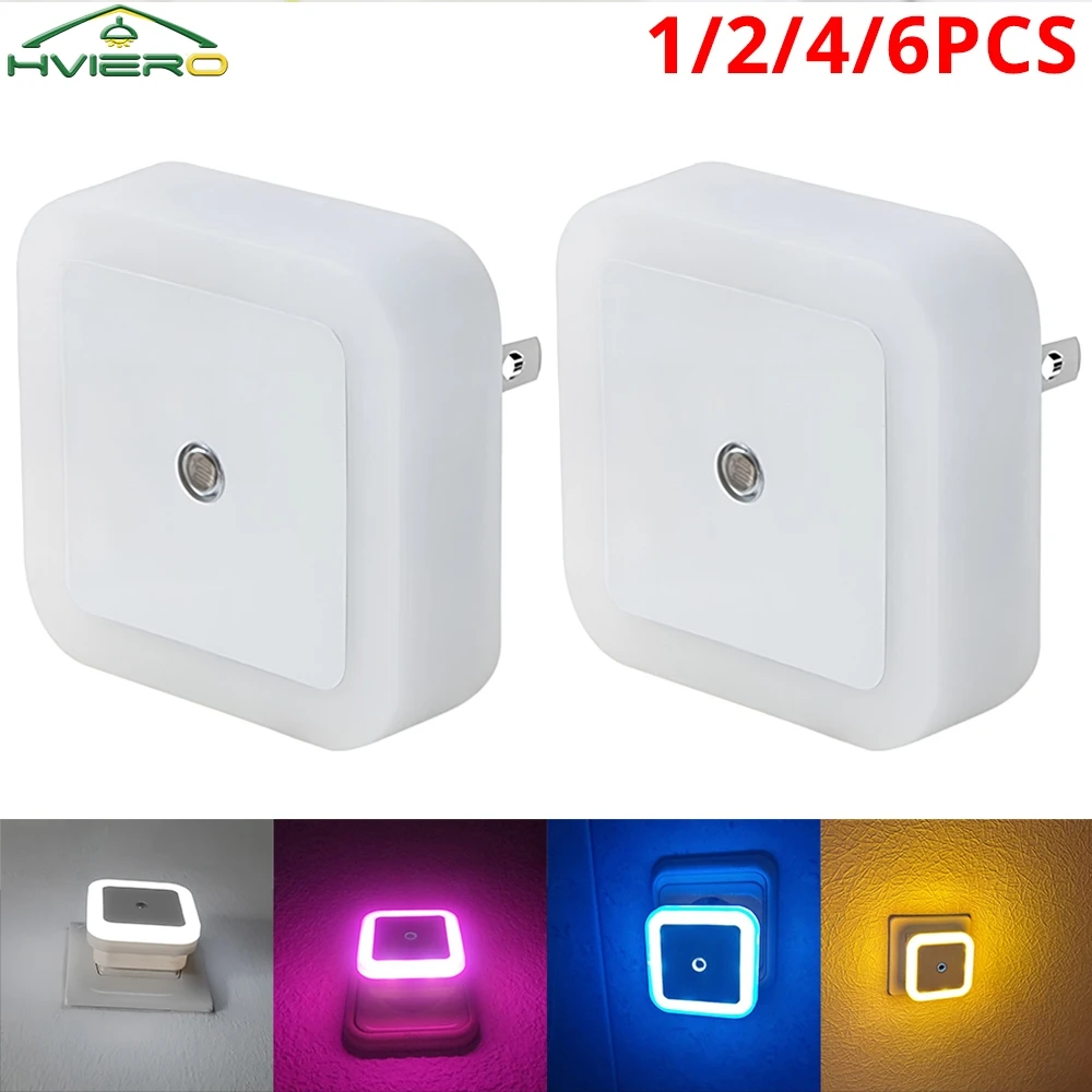 1/2/4PCS LED Wireless Sensor Night Light EU US Plug Mini Square For Baby Children Living Room Bedroom Corridor Lighting Lamps