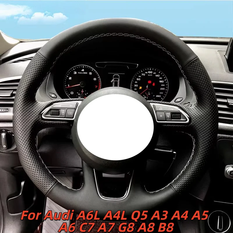 

Hand-Sewn Microfiber Leather Car Steering Wheel A4L Q5 A3 A4 A5 A6 C7 A7 G8 A8 B8 Steering Wheel Cover For Audi A6L