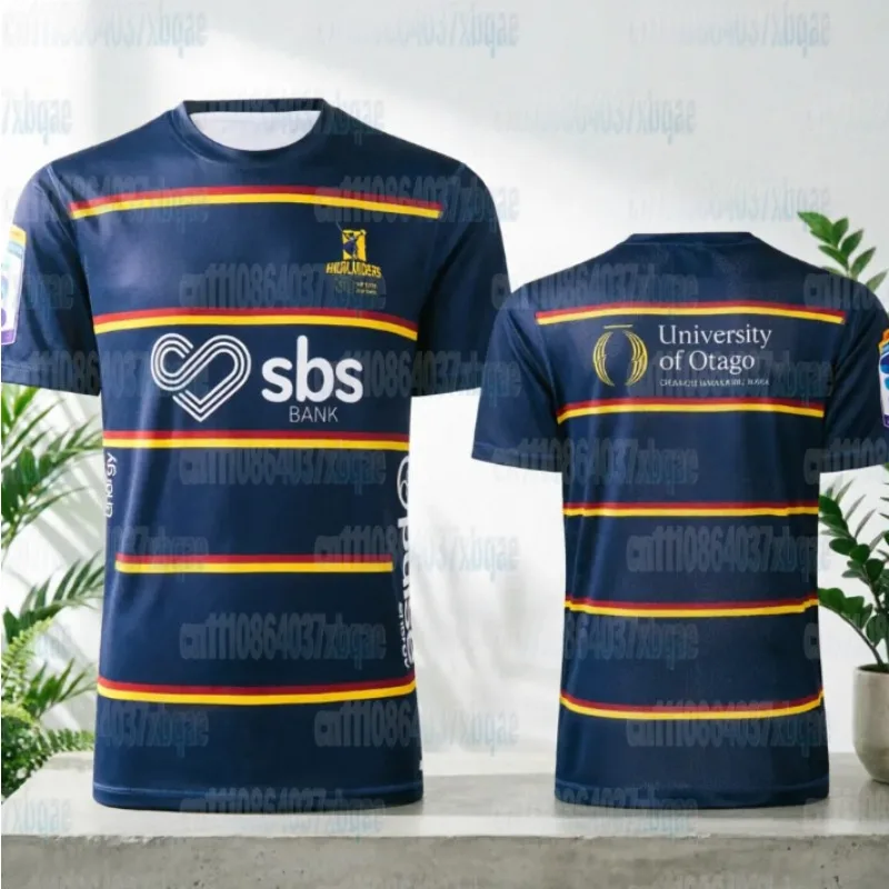 Atmungsaktives, schnelltrocknendes T-Shirt im Familienstil für Neuseeland-Highlanders-Rugby-Fans, kurzärmeliges Sport-Outdoor-Oberteil mit 3D-Druck – Detail 4