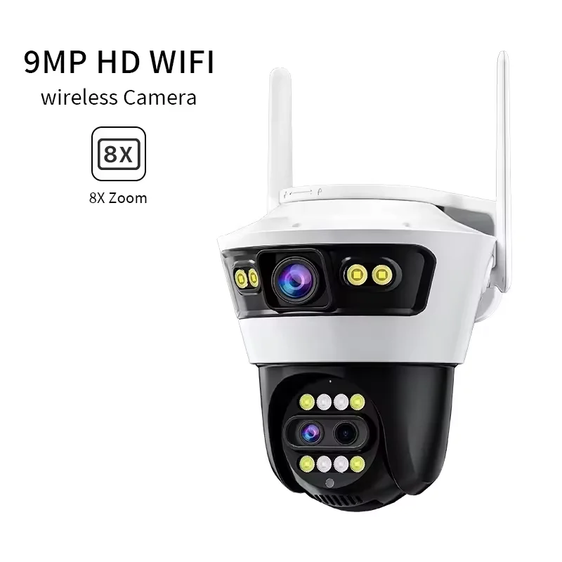 Jortan Wifi Security Camera PTZ with 10X Optical Zoom Outdoor 9MP 6K Auto Tracking 360 Waterproof CCTV Surveillance Camera ICsee