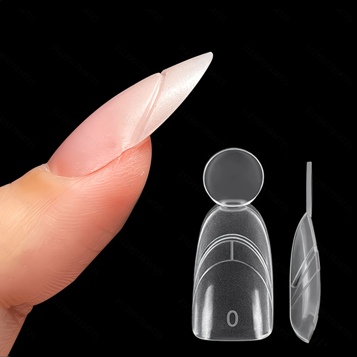 140pcs Short Round Matte Nail Dual Forms That Are Reusable Featuring an Inner French Line Mold for Acrylic Nails