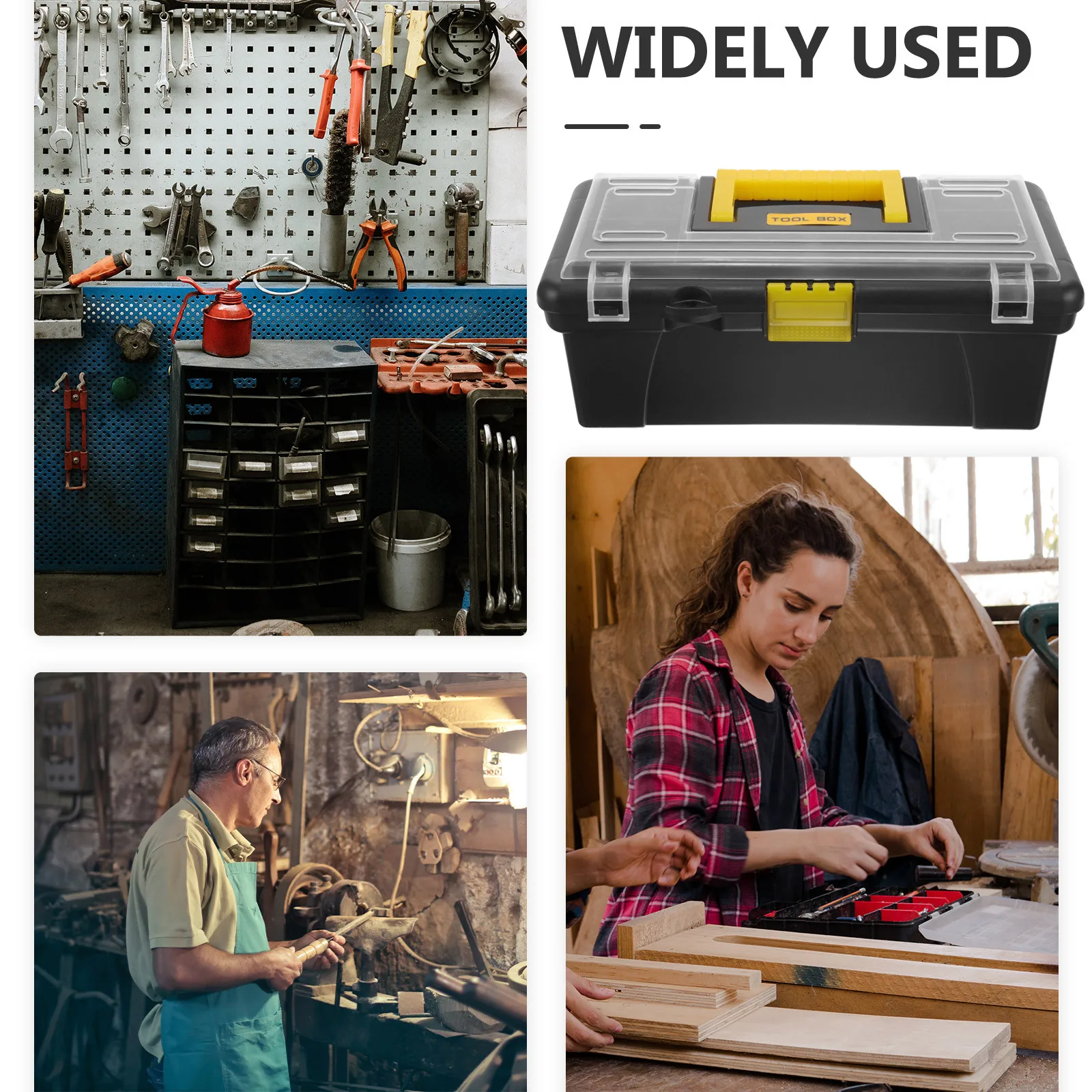 工具箱オーガナイザー プラスチック製工具収納ボックス メカニック用ハンドツール 電動工具 車載工具箱 コンテナ