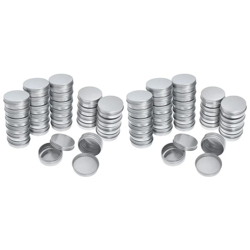 80X Screw Top Round Aluminum Tins Cans - Aluminum Screw Lid Round Tin Container Bottle