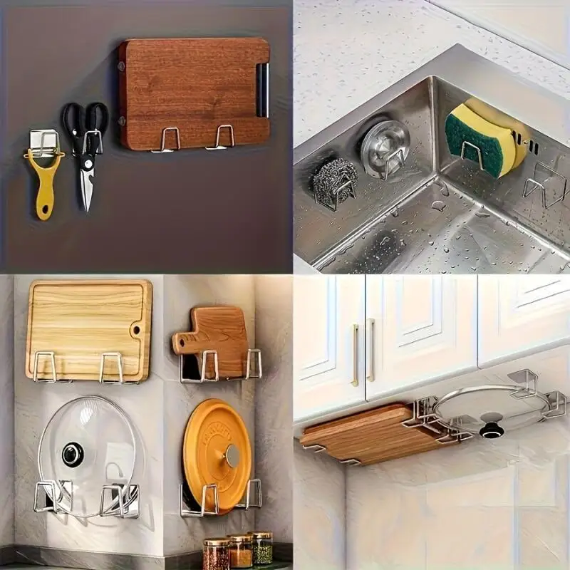 3-teiliger Selbstklebender Schwammhalter, Abtropfgestell-Organizer für Küchen- und Badezimmer-Arbeitsplatten-Aufbewahrung – Detail 7