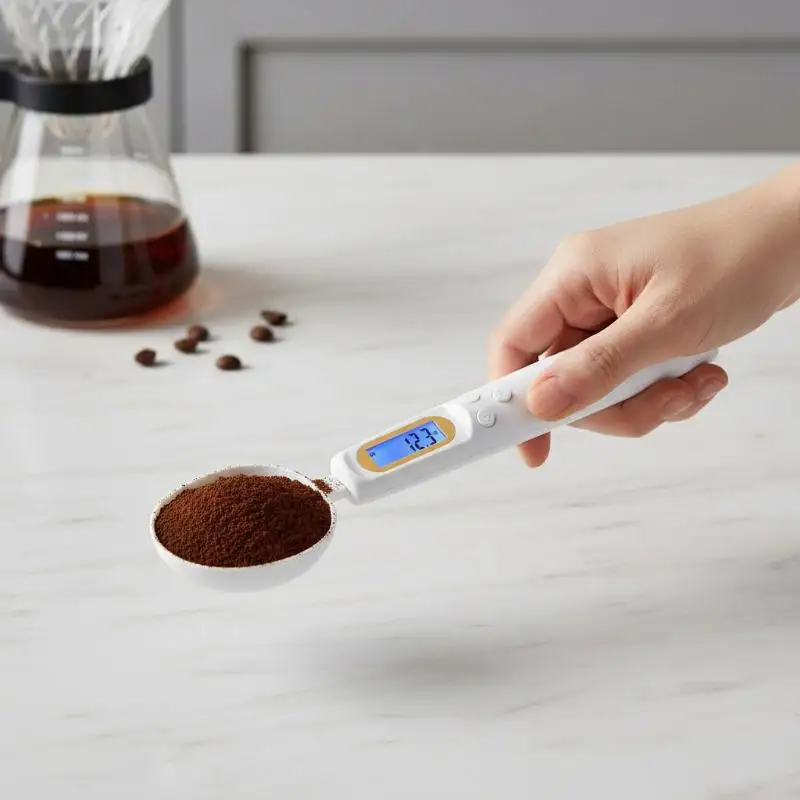 USB Rechargeable Spoon Scale, 0.1g Mini Electronic Weighing Spoon for Baby Food, Kitchen and Baking
