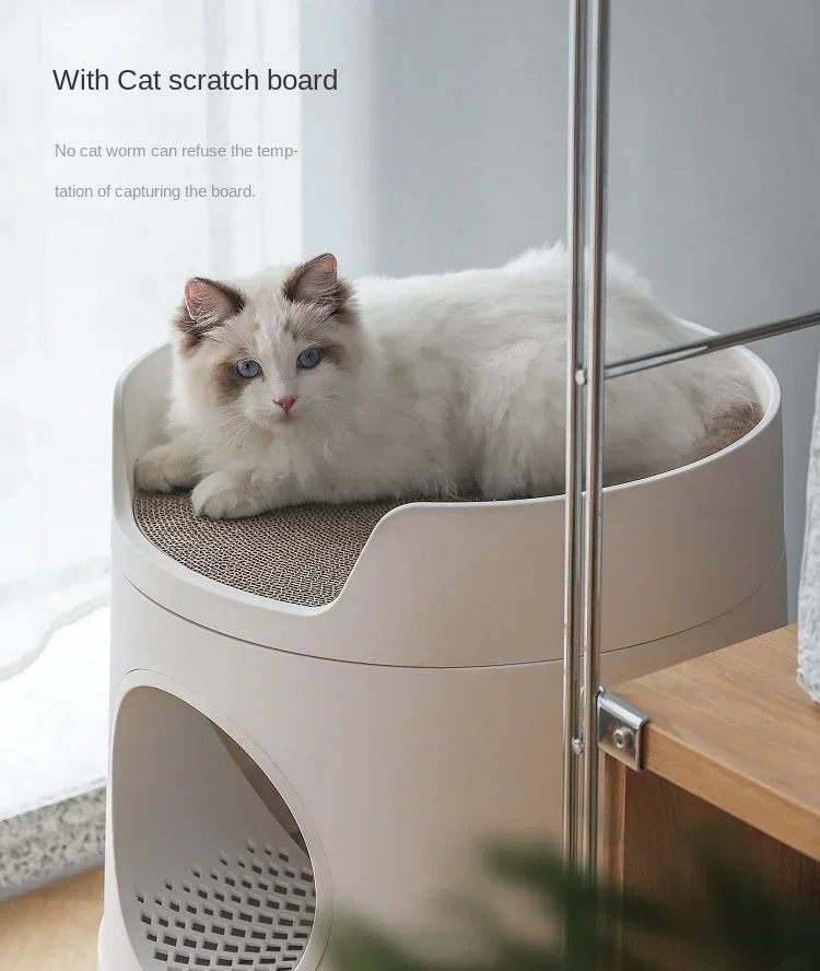 Cat Litter Box Cat Toilet Sandbox Combination Semi-closed Drawer Deodorizing Large Size Sand Leak Proof Pet Products