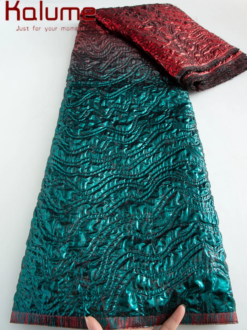 

Kalume African Jacquard Lace Fabric for French Tulle Lace Fabric Nigerian Brocade Lace Fabric for Wedding Party Sewing F3995