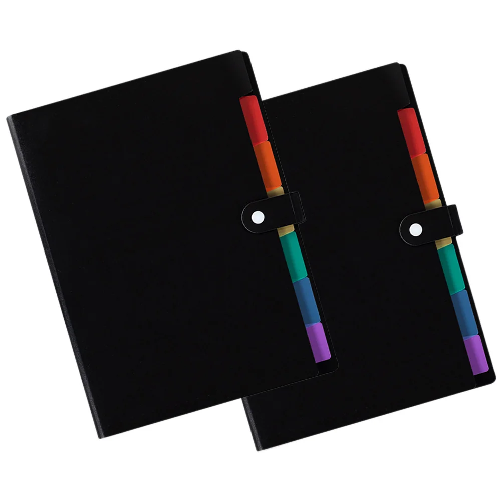2Pcs Large Capacity Multi-Layer File Folder Organizer Portable A4 Document Storage Bag for Home Office School Accordion Design