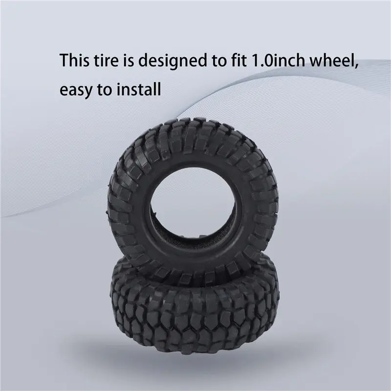 ABME New 4PCS 48mm 1.0 Soft Tires Tyre for 1/24 RC Crawler Car SCX24 90081 AXI00002 Upgrade Parts