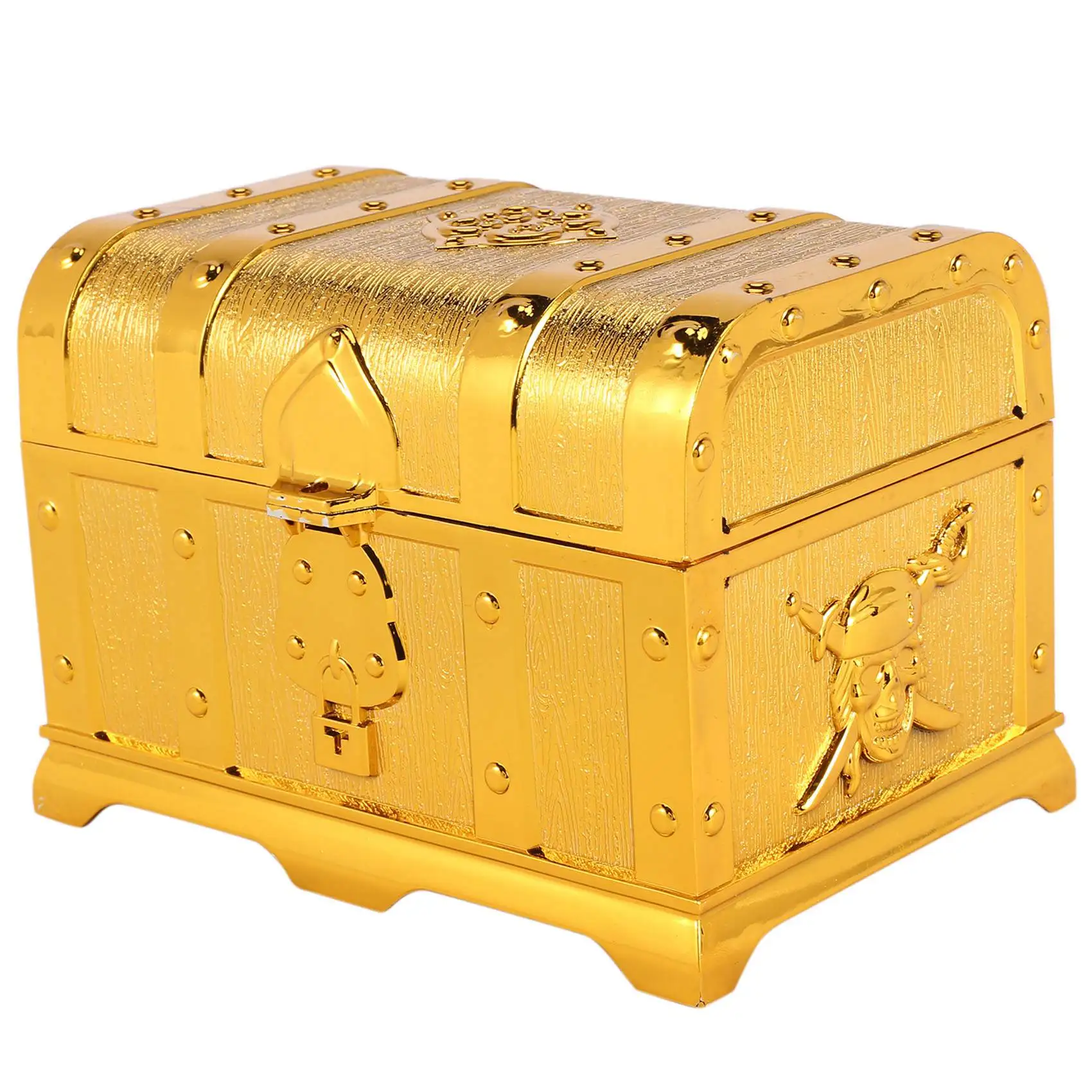 Pirate Treasure Chest Decorative Treasure Chest Keepsake Jewelry Box Plastic Toy Treasure Boxes Party Decor Large Size Electropl