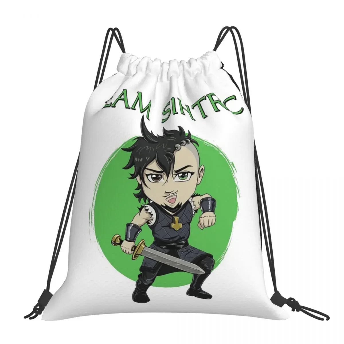 

Chibi Team Sihtric Backpacks Fashion Portable Drawstring Bags Drawstring Bundle Pocket Sports Bag BookBag For Travel School