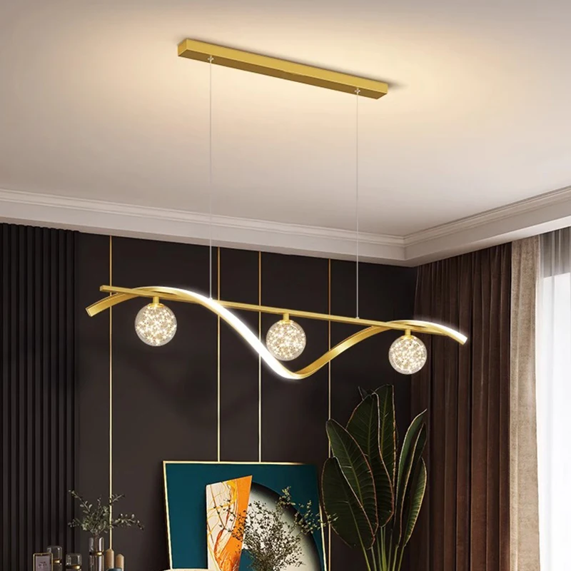 Modern Minimalist Led Pendant Lamps Dimming for Coffee Table Dining Room Kitchen Island Ceiling Chandelier Home Lighting Fixture