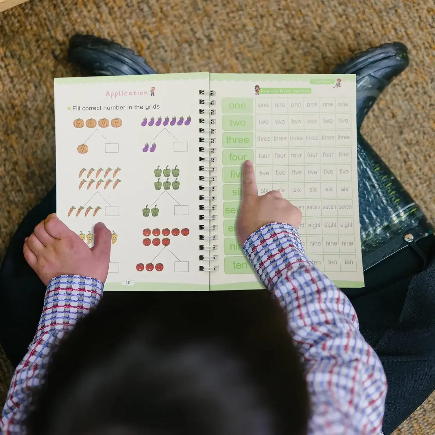 Libro de copia mágica de pluma hundida para niños, pegatina de escritura, práctica, caligrafía, 4 libros