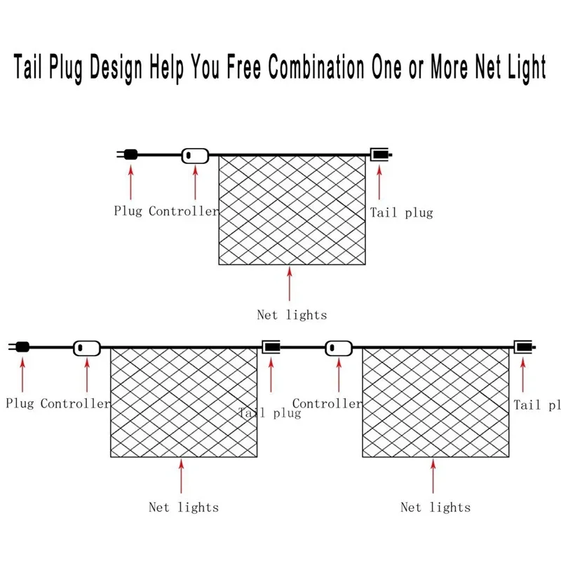 Guirxiété lumineuse rideau LED, maille dégradée, décoration extérieure, fête, mariage, jardin, 200LED, UE, 220V, 3x2m