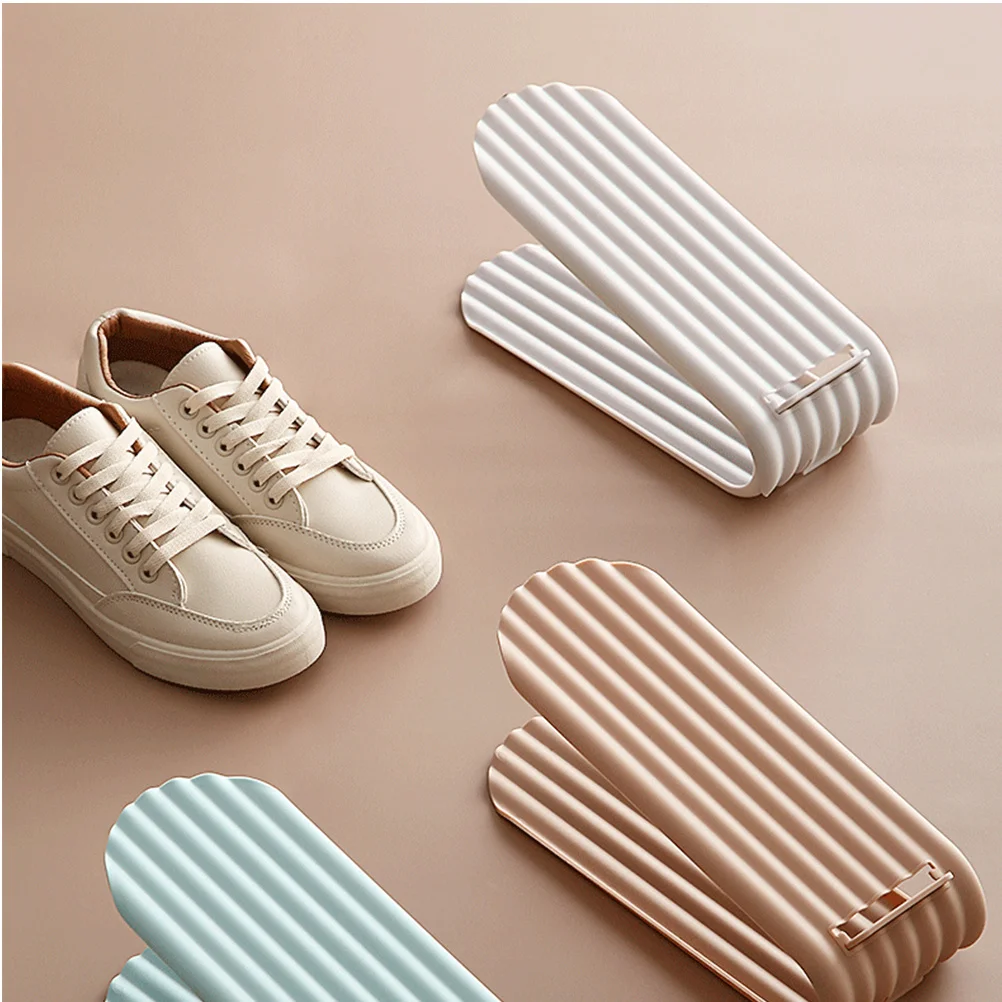 

2Pcs Heavy Duty Shoe Storage Rack Double Holder for Closet Cabinet Floor Organization Living Room Grey