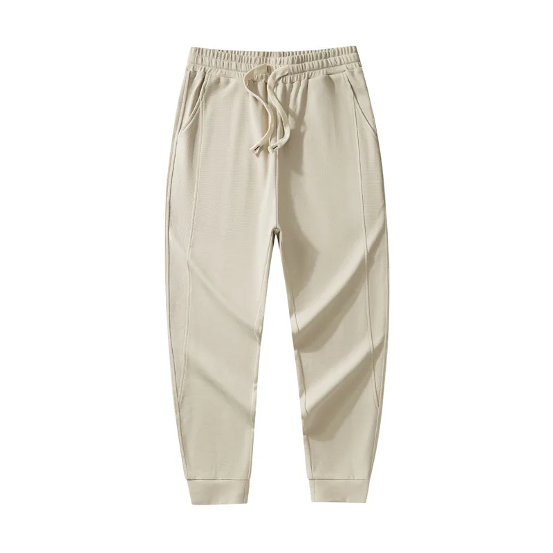 

Новые модные мужские однотонные простые базовые повседневные модные свободные спортивные брюки на шнурке, осень 2024, мужская одежда, брюки для бега
