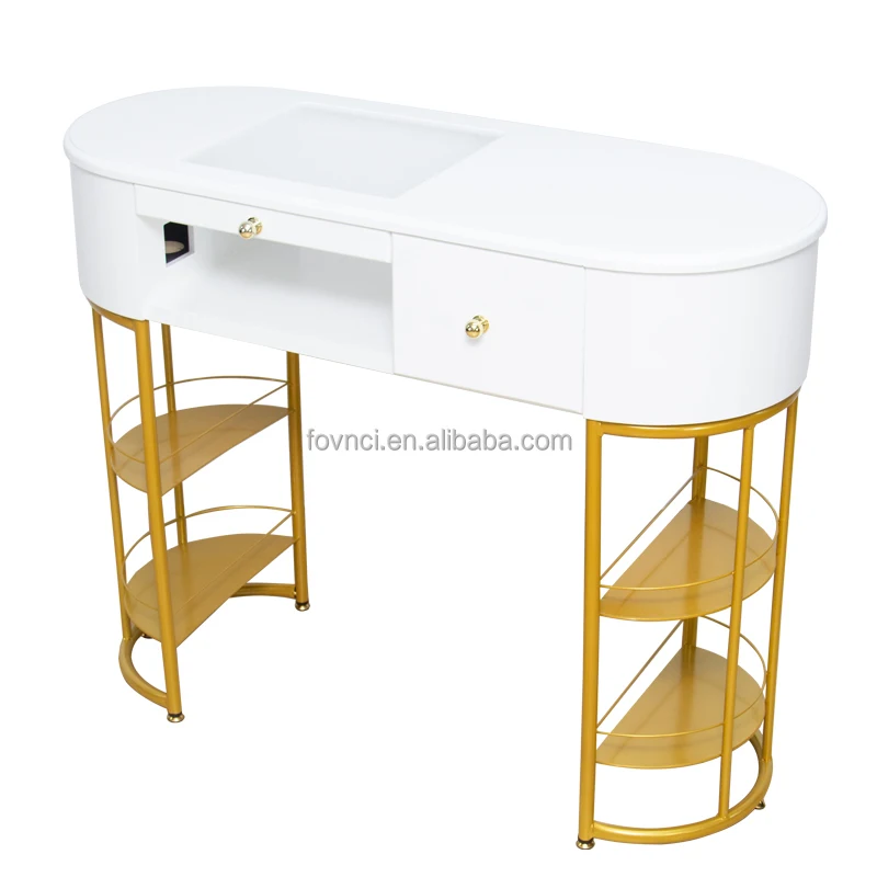 

Modern Portable Manicure Salon Furniture Metal Nail Technician Table for Outdoor Use