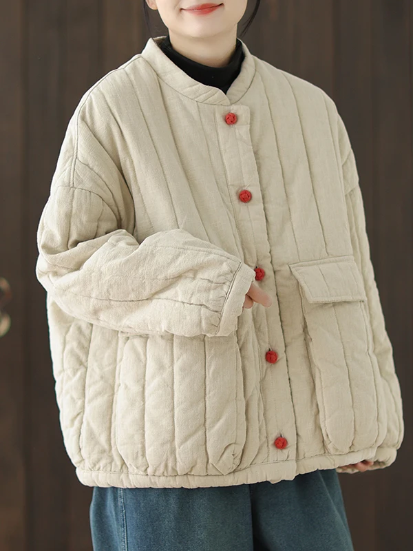 Retro Sle ort Thiened Cotton Jaet Ciepły płaszcz damski w stylu retro na jesień i zimę, nowość, płaszcz bawełniany z bawełnianą wkładką.