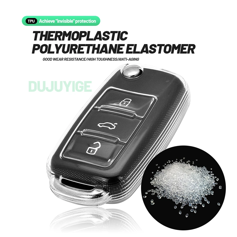 Clear TPU Car Key Case For VW Golf 6 2008-2012 Key Fob Cover Protector Shell Auto Accessories 2009 2010 2011