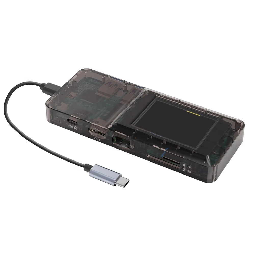 0108-D Typec L Stream Dec Visual Docking Station Network Port Docking Station Custom Button with Console