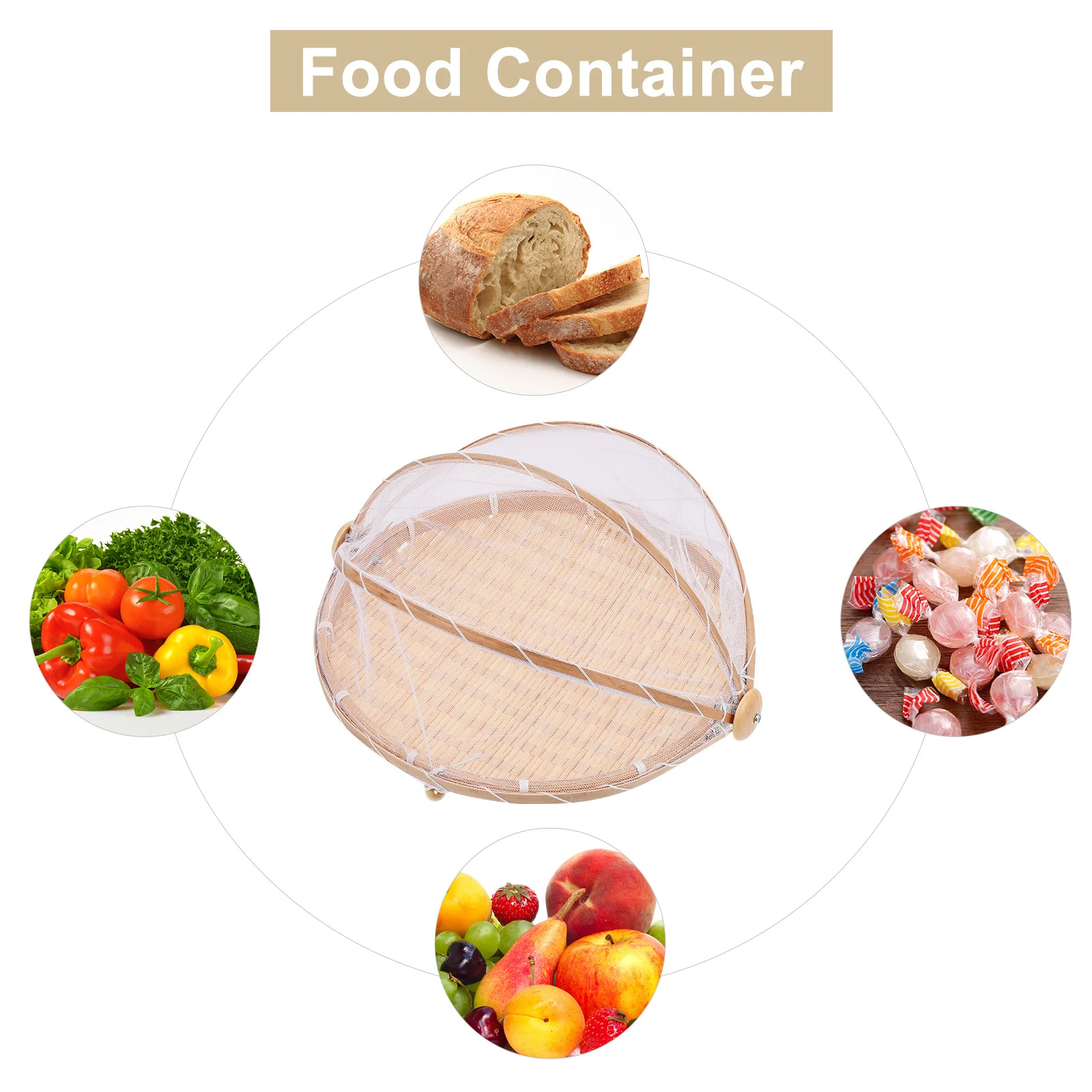 

2Pcs Bamboo Crafted Storage Basket Fruit Vegetable Woven Decorative Household Kitchen Multi-Function Dustpan Basket