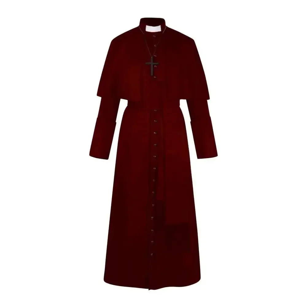 Four Color Medieval Retro Robe Cosplay Full Outfit Priest And Priestess Attire For Adult Halloween Carnival Role Play Fancy Dres view 2