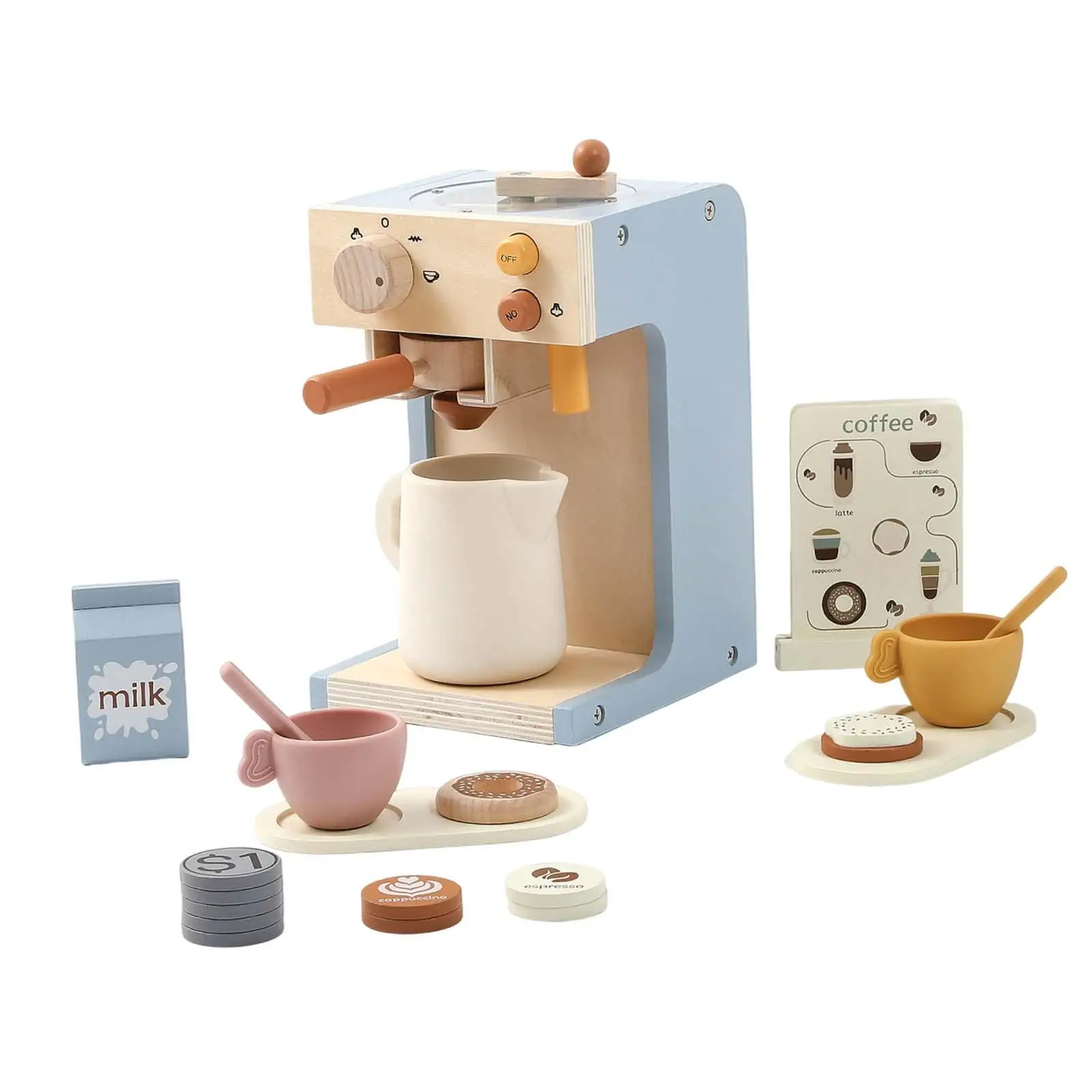 Simulation Coffee Maker Toy Pretend Play Kitchen Learning Basic Skills