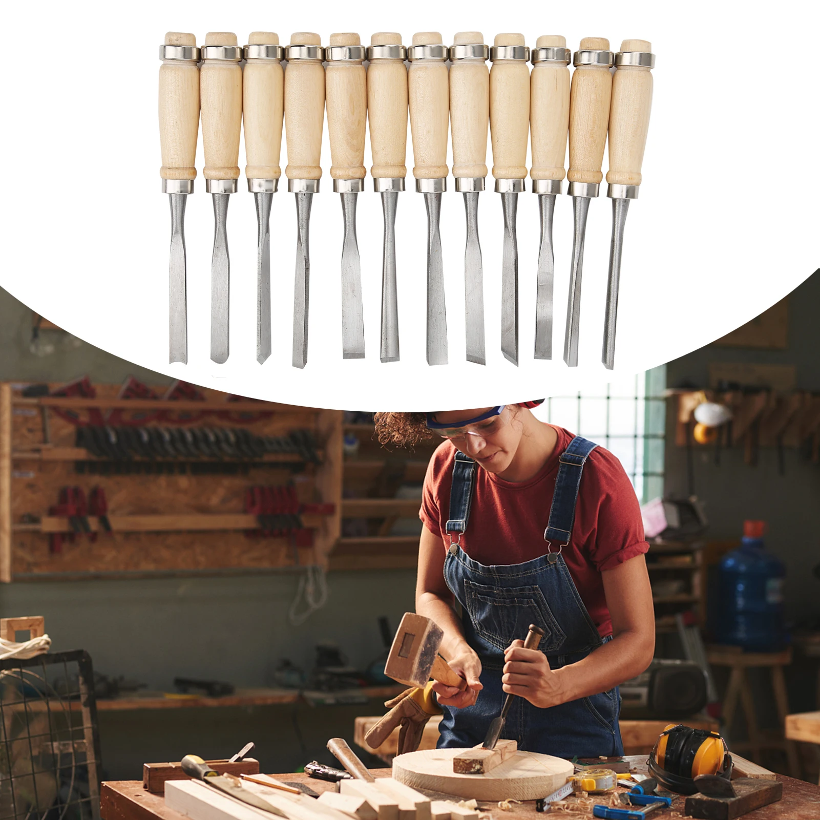 

ZK40 12Pcs Wood Carving Tools Set Engraving Knife Chisels Woodworking Cutter with Box