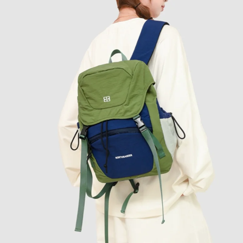 스타일리시한 컬러 블록 대용량 유니섹스 캐주얼 백팩 내구성 있는 나일론 백팩 남녀 공용 학생 백팩