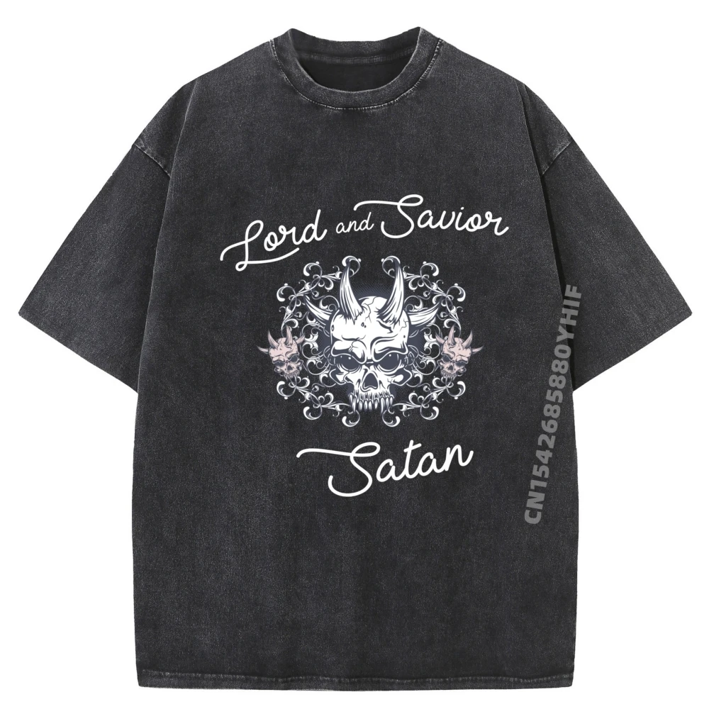 

Newest Washed Tshirt Funny Satanic Quote Gothic Saying Shirt Graphic Tee Man Printed Short Sleeve T-Shirt Man Tops Tees