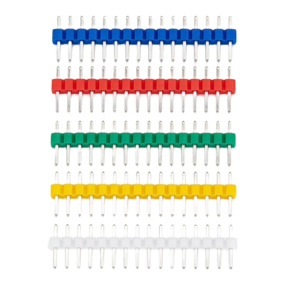 New Parctical Header Connector Single Row Male 30pcs 40PIN Breakable Pin Header Connector Kit With Colorful Pins