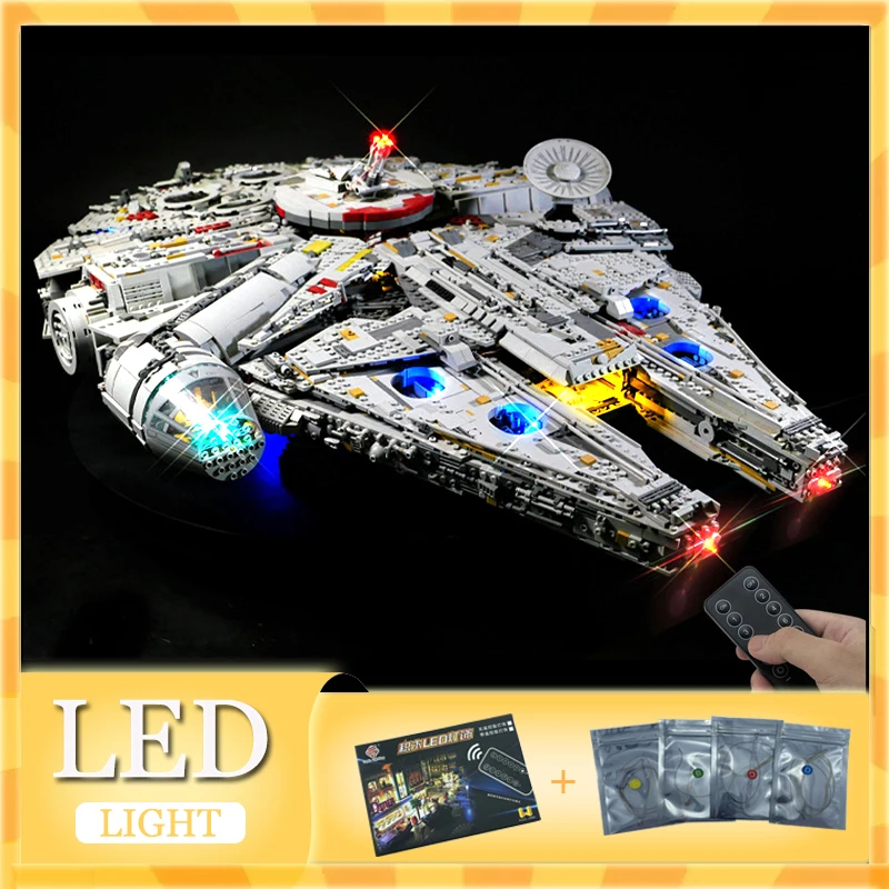 RC DIY LED Light Kit For LEGO 75192 Ultimat Falcon Millennium Compatible With Falcon 05132 DG005 81085 (NO Block,ONLY LED)