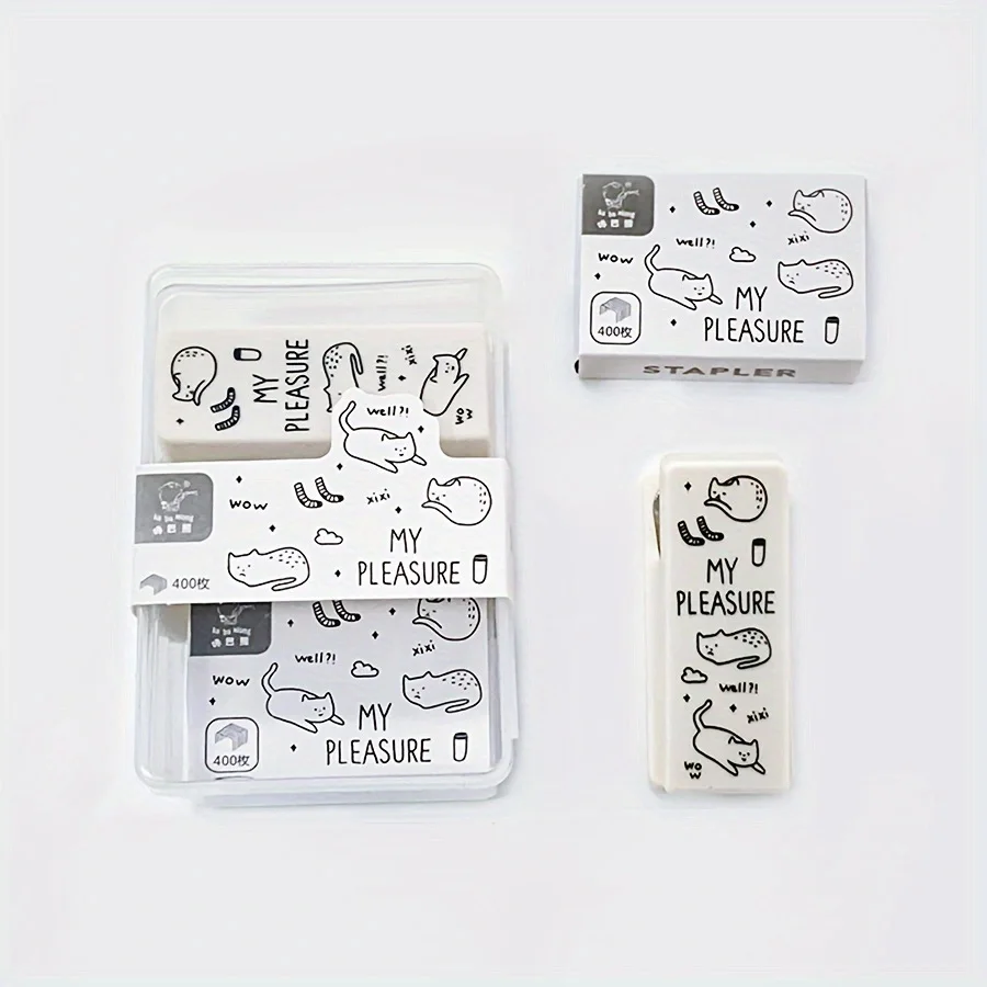 1 Mini stapler Mini School Supply kit Mini office supply kit, including mini stapler, staples, random colors