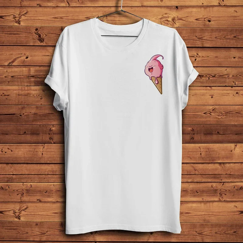 Men's Casual Short Sleeve T-Shirt, Kawaii Chocolate Buu, Ice Cream, Funny Anime, White, Men's Streetwear, Unisex, New