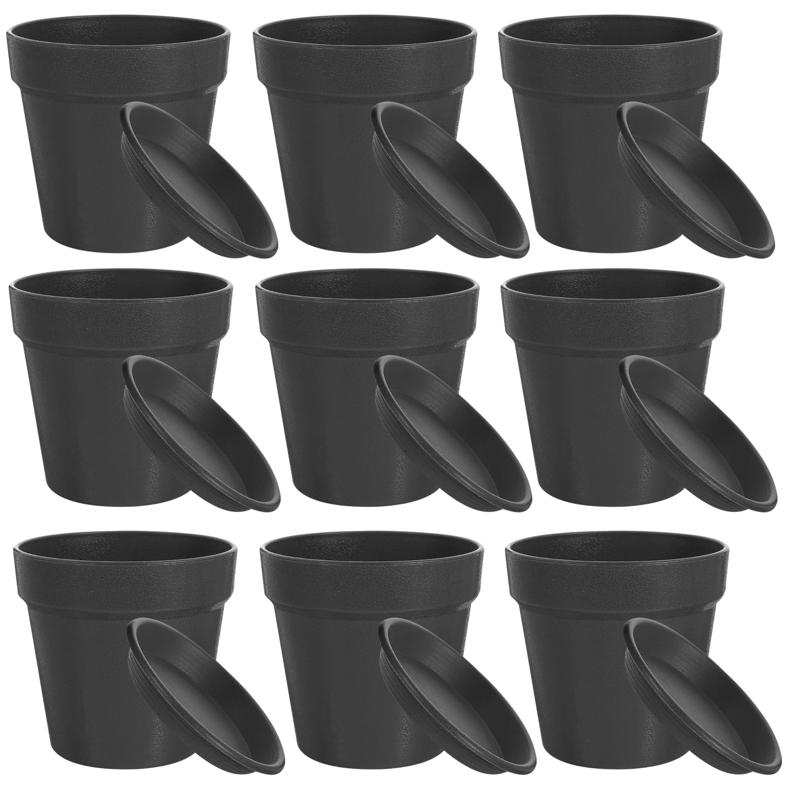 

Plastic Flower Pot Indoor Nursery Planters Black Gardening Pots Succulents Cactus Plants Herbs Small Flowers Balcony Courtyard