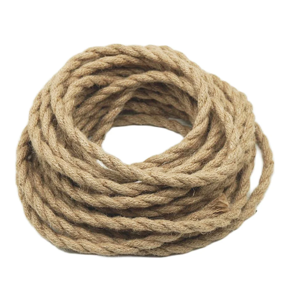 

2 Core/3 Core 0.75mm Electrical Wire Vintage Textile Hemp Rope Twisted Cable Retro Lamp Cord Braided for Pendant Lights Woven