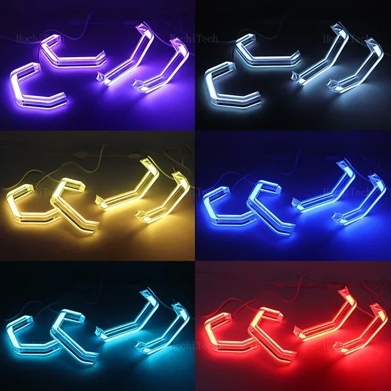 لسيارات BMW 3 Series E46 سيدان 1999-2005 RGB متعدد الألوان App التحكم M4 نمط LED المصباح عيون الملاك لمبة حلقة مصباح