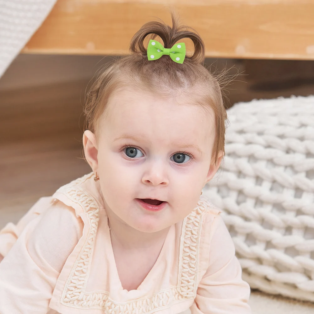 50pcs Random Color Mini Bows Elastic Hair Bands Cute Girls Nylon Rubber Band Hair Rope Ponytail Holder Headwear Kids Accessories