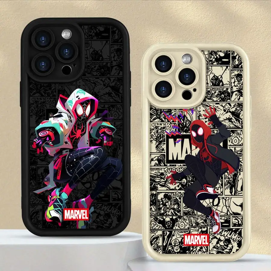 

Fashion Marvel Spiderman Soft Cover Phone Case for iPhone 14+ 16 Pro Max 13 14 15Pro 16e 15 Plus 13Pro 12 11 16+