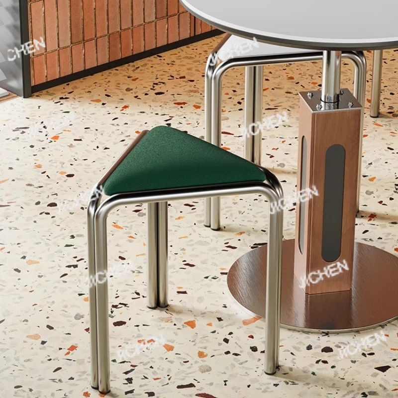 

Household Stackable Stool Triangle Creative Dining Chair Entrance Shoe Changing Stool Rooms Ottomans Portable Non-slip Footstool