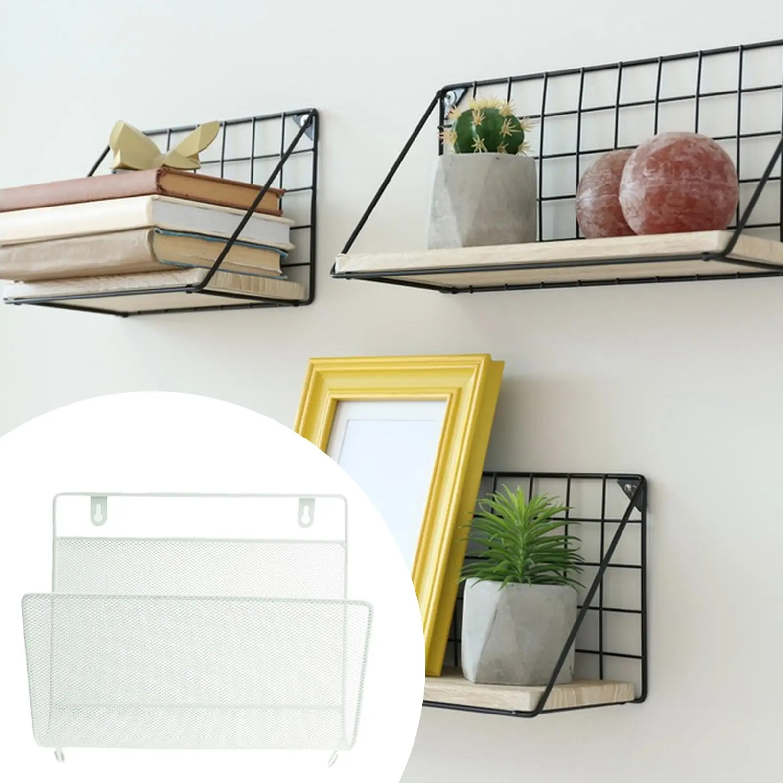 Magazine Rack for Home Office School, Decorative Wall Mounted File Organizer, File Holder for files Books Magazines Folders