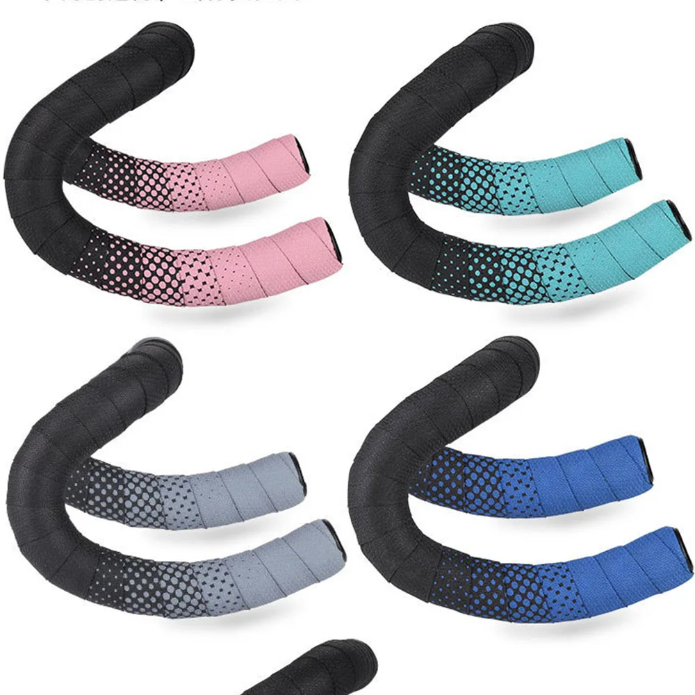 Bike Handlebar Tape with Mamba Pattern, Breathable Belt, PU Wear-Resistant, Non-slip Pattern, Road Bicycle Handlebar with Plug