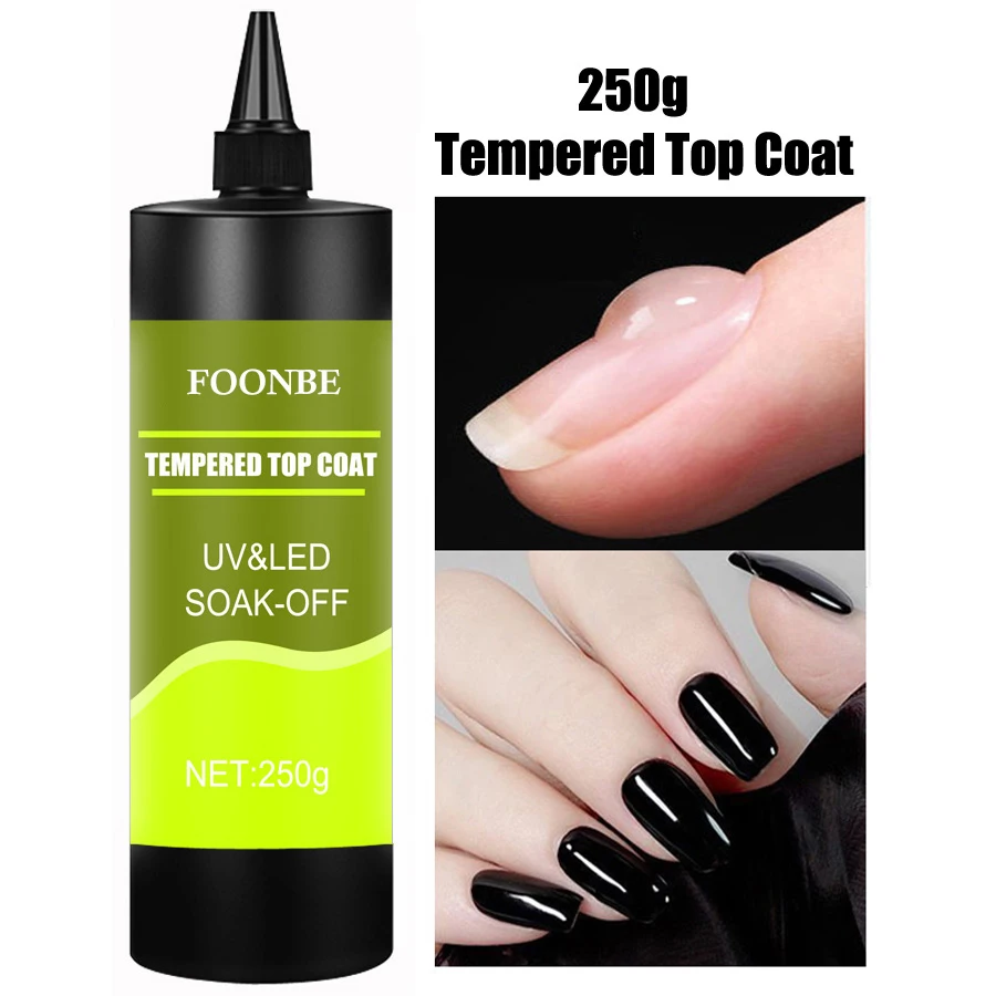 250g Super lucido non pulisci Soak Off UV LED Gel Top Coat Ricarica pacchetto temperato opaco lungo usura anti-giallo non appiccicoso Top Coat