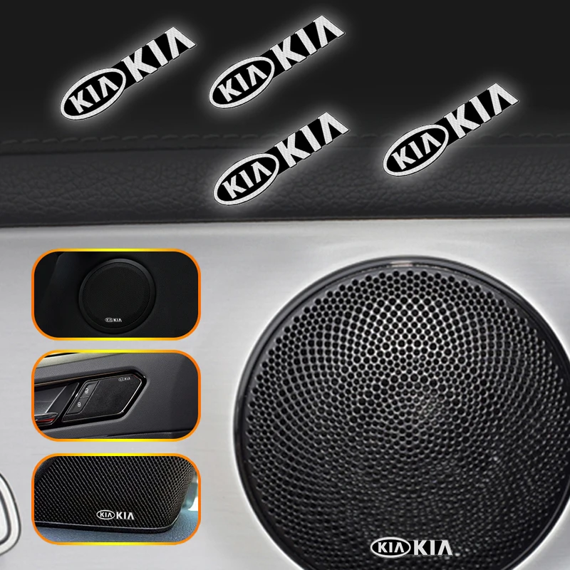 

Car interior Audio Speaker metal badge Sticker Stying auto For Kia Rio Ceed Sportage Cerato Soul Sorento K2 K5 Picanto Optima